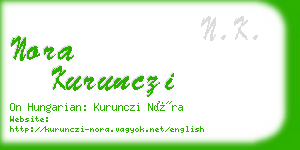 nora kurunczi business card